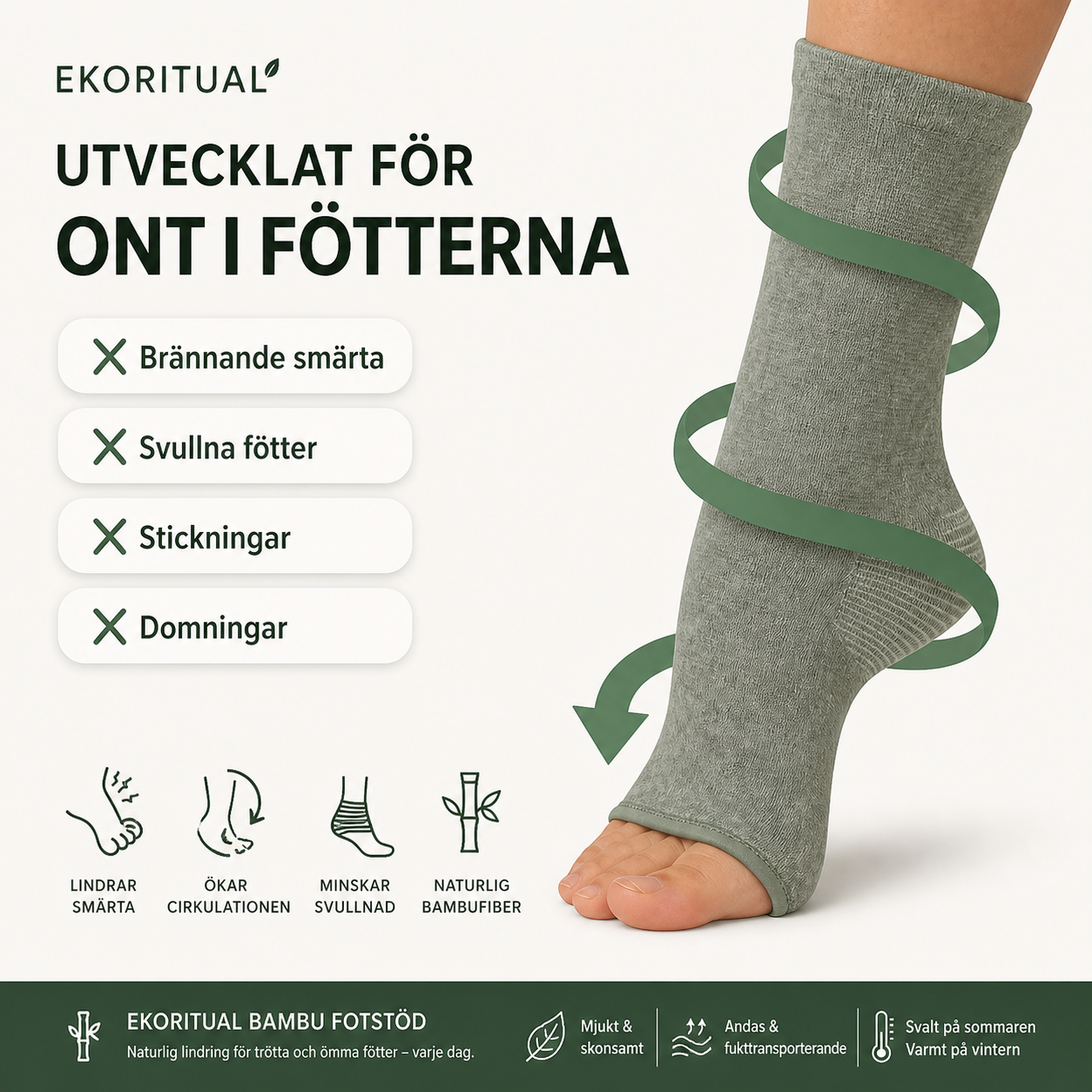 Ekoritual® Bambu Häl- & Fotstöd
